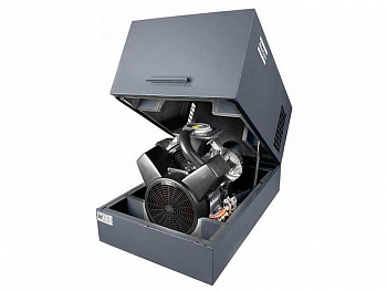 Поршневой маслосмазываемый двухступенчатый компрессор Atlas Copco LT2-15, на раме, с кожухом